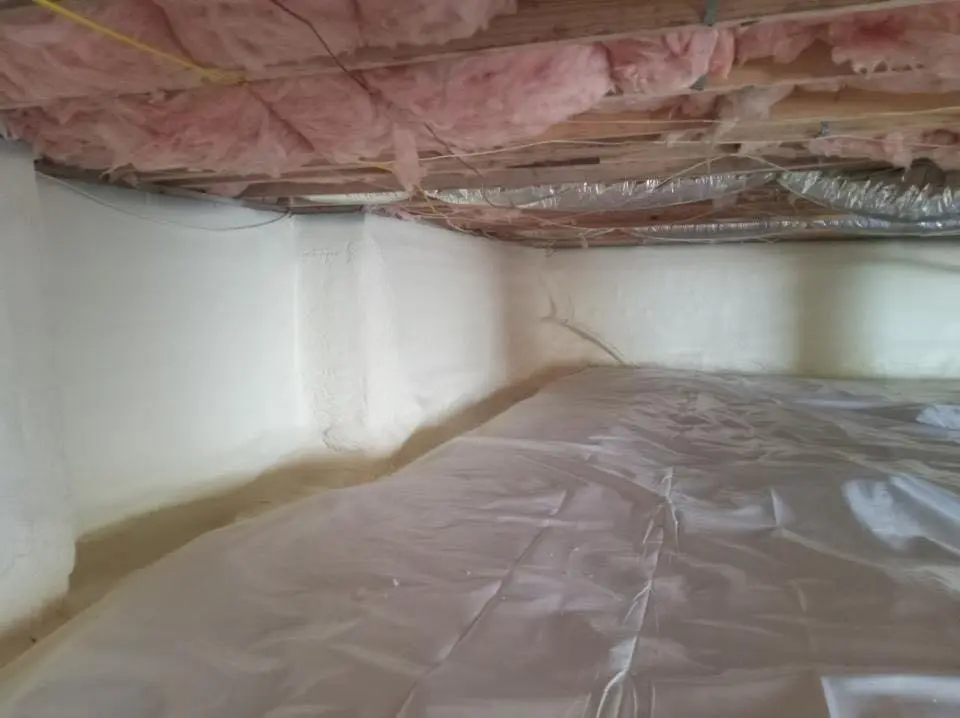 Crawl space encapsulation with closed-cell spray foam for Roof Waterproofing in Island Lake